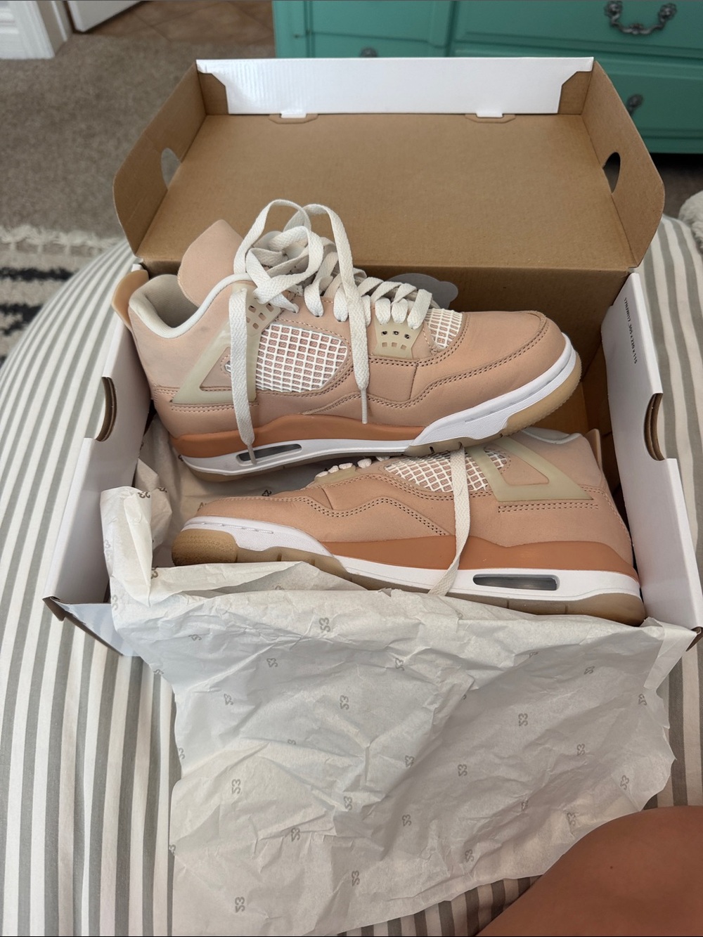 Air Jordan 4 Sneakers | Blush Pink & Cream